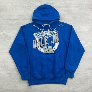 Vintage Dale Earnhardt Jr Sweatshirt Size Medium Blue Nascar Hoodie 88 Racing
